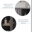 Ver imagem 5 de Gabinete Suspenso Banheiro Noruega 80cm com Cuba e Espelheira Treviso Cinza/Platina