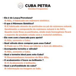 Cuba De Apoio Para Banheiro em Mármore Sintético Petra Branca - Cozimax - 4