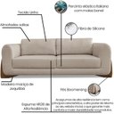 Ver imagem 3 de Sofa Jolie 3 Lugares 220cm Pes Boomerang Linho 214 Areia Ezz