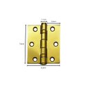 Ver imagem 2 de Dobradiça Dourada Inox 304 Reforçada – Pino Blindado e Parafusos Inclusos