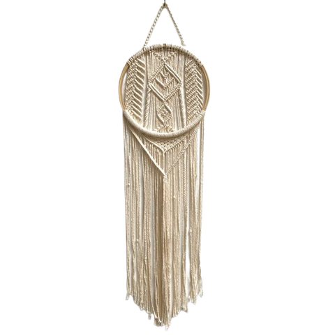 Painel Filtro Dos Sonhos Uaná em Macramê na Cor Cru