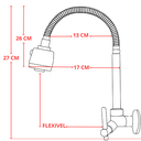 Ver imagem 5 de Torneira Gourmet Cozinha Flexível de Parede Metal Cromada