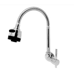 Torneira Gourmet Cozinha Flexível de Parede Metal Cromada - 1