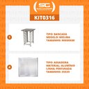 Ver imagem 4 de Kit - Mesa Apoio MES-004 Bancada capacidade 8 Níveis + 4 Assadeiras 35x35 - Progás