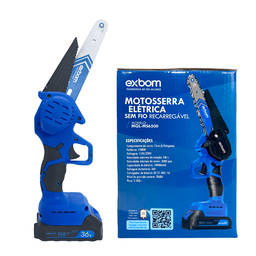 Motosserra Portátil 6 Polegadas Bateria Recarregável 36v Exbom - 6