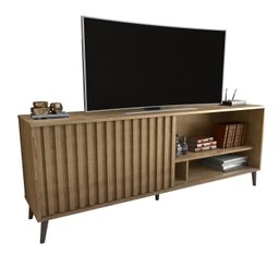 Rack Minimalista Bacada Sala para Tv até 50 Polegadas com Porta Deslizante Luara 160x60cm Canela - 7