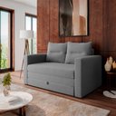 Ver imagem 3 de Sofá Cama 2 Lugares Casal 1,50 Mts Bouclê Luma Matrix Cor:linho Cinza