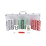 MALETA POKER PROFISSIONAL KIT COMPLETO 500 FICHAS BARALHO DADOS EM ALUMINIO COM VELUDO INTERNO - 3