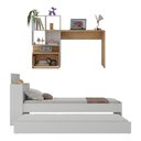Ver imagem 5 de Conjunto Quarto Bicama com Colchão e Baú/escrivaninha Multimóveis Mp4224 Branco/rustic