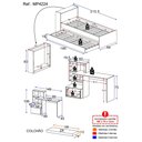 Ver imagem 4 de Conjunto Quarto Bicama com Colchão e Baú/escrivaninha Multimóveis Mp4224 Branco/rustic
