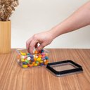 Ver imagem 6 de Pote de acrílico 480ml com tampa transparente quadrado empilhável - Oikos