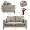 Ver imagem 4 de Sofá 2 Lugares Modular Boma 1,70m Boucle Bege Claro Sofá Inbox