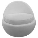 Ver imagem 6 de Poltrona Decorativa Orgânica Kaira Base Fixa Bouclé Cinza Claro - Nexta Casa