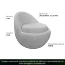 Ver imagem 4 de Poltrona Decorativa Orgânica Kaira Base Fixa Bouclé Cinza Claro - Nexta Casa