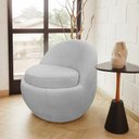 Ver imagem 2 de Poltrona Decorativa Orgânica Kaira Base Fixa Bouclé Cinza Claro - Nexta Casa
