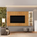 Ver imagem 3 de Conjunto Painel Vitrum + Rack Arezzo Painel Naturalle Rack 220 cm Mavaular
