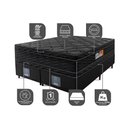 Ver imagem 3 de Cama Box Queen Colchão Ortofirm Black + Box 158x198x71 Double Face Espuma D33 Preto