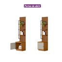 Ver imagem 1 de Módulo Lateral 1 Porta Ripado 44cm Betina Prateleiras Haste Metal Nature/off L04 - D'rossi