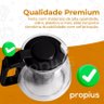 Chaleira Bule Infusor 1l e 4 Xícaras Inox Jarra Mesa - 3