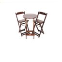 Ver imagem 2 de Jogo Bistrô 1 Mesa Dobrável Redonda 55cm 2 Cadeiras Mega Madeira