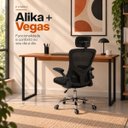 Ver imagem 4 de Conjunto de Escritório Mesa Alika e Cadeira Diretor Vegas Preto