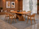 Ver imagem 1 de Sala de Jantar Maciça 6 Cadeiras 1,80x90 Dunnas Sala Nobre