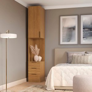 Módulo Mesa de Cabeceira Direita/esquerda Altezza Clean Belmax:freijó