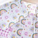Ver imagem 3 de Jogo de Cama Lençol Lutti Solteiro Infantil 200 Fios Estampado 3 Peças Arco Íris Rainbow Rosa - 100%