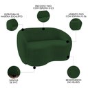 Ver imagem 6 de Sofá 3 Lugares Living 180cm e 1 Poltrona Giratória Garbin K04 Veludo Verde - Mpozenato