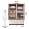 Quarto de Bebê com Guarda Roupas 4 Portas Cômoda com Janelas e Berço Mateo Provençal 100% MDF Espresso Móveis - 4