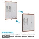 Ver imagem 7 de Quarto de Bebê com Guarda Roupas 4 Portas Cômoda com Janelas e Berço Mateo Provençal 100% MDF Espresso Móveis