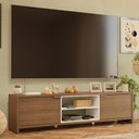 Ver imagem 1 de Rack para Tv até 80 Polegadas 180cm 2 Portas Rustic/branco Linz Madesa