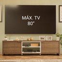 Ver imagem 4 de Rack para Tv até 80 Polegadas 180cm 2 Portas Rustic/branco Linz Madesa