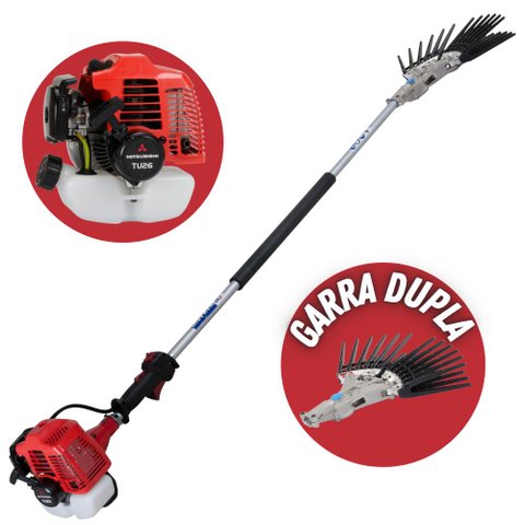 Derriçadeira para Cafezais Nakashi Haste Longa e Garra Dupla com Motor Mitsubishi Tu26 2t