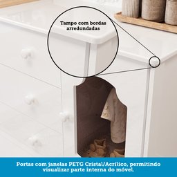 Quarto de Bebê com Guarda-roupa Cômoda Janelados e Berço 100% MDF Mateo Provençal Espresso Móveis - 17