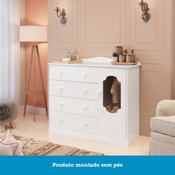 Quarto de Bebê com Guarda-roupa Cômoda Janelados e Berço 100% MDF Mateo Provençal Espresso Móveis - 14