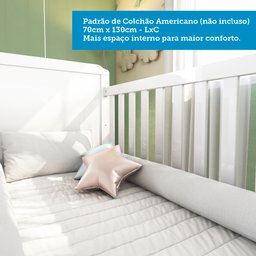 Quarto de Bebê com Guarda-roupa Cômoda Janelados e Berço 100% MDF Mateo Provençal Espresso Móveis - 11