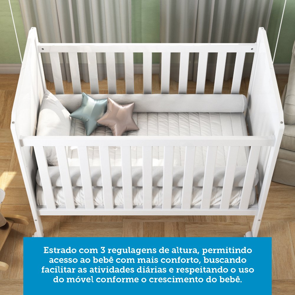 Quarto de Bebê Completo com Guarda Roupas, Cômoda e Berço Mateo Provençal 100% MDF Espresso Móveis - 10