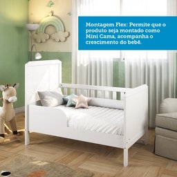 Quarto de Bebê com Guarda-roupa Cômoda Janelados e Berço 100% MDF Mateo Provençal Espresso Móveis - 12