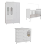 Quarto de Bebê com Guarda-roupa Cômoda Janelados e Berço 100% MDF Mateo Provençal Espresso Móveis - 3