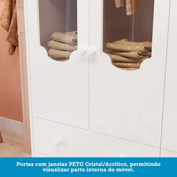 Quarto de Bebê com Guarda-roupa Cômoda Janelados e Berço 100% MDF Mateo Provençal Espresso Móveis - 15