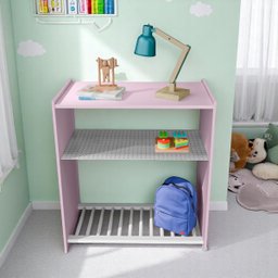 Mini Berço com Colchão Baby 2 em 1 Escrivaninha Infantil:rosa/branco - 3