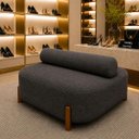 Ver imagem 6 de Poltrona Organica Ilha Bouclé p/ Closet e Consultório:Cinza/Liso