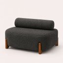Ver imagem 1 de Poltrona Organica Ilha Bouclé p/ Closet e Consultório:Cinza/Liso