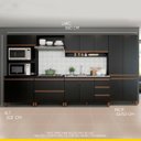 Ver imagem 4 de Cozinha Completa Modulada 360 Cm 6 Peças 12 Portas 5 Gavetas Bela Preto Texturizado - ClickLar