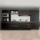Ver imagem 1 de Cozinha Completa Modulada 360 Cm 6 Peças 12 Portas 5 Gavetas Bela Preto Texturizado - ClickLar