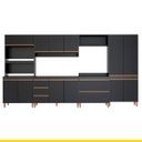 Ver imagem 2 de Cozinha Completa Modulada 360 Cm 6 Peças 12 Portas 5 Gavetas Bela Preto Texturizado - ClickLar