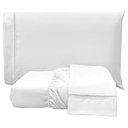 Ver imagem 1 de Jogo Cama Lençol Bold Queen Percal 400 Fios Acetinado C/ Ponto Palito 3 Peças - Branco