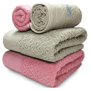 Kit 2 Toalhas de Banho + 2 Toalhas de Rosto Capri Atlântica Gigante 100% Algodão Banhão Cor:rosa Rom