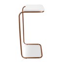 Ver imagem 2 de Mesa Lateral Tampo Multiuso P/ Sofá Base Bronze Branco